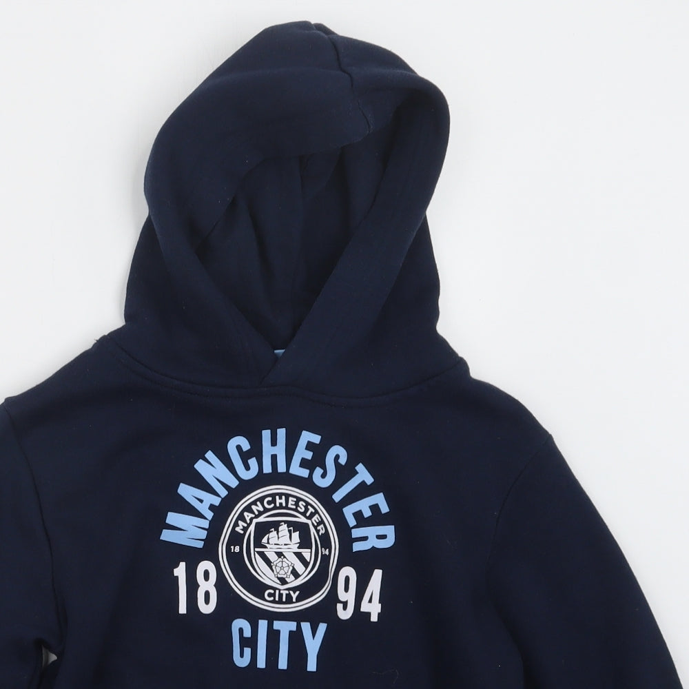 Manchester City FC Boys Blue   Pullover Hoodie Size 8-9 Years  - Manchester City FC