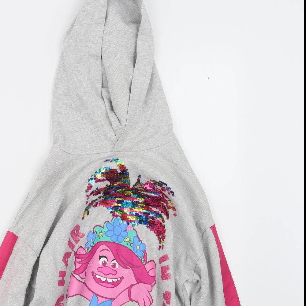 George Girls Grey   Pullover Hoodie Size 10-11 Years  - Trolls