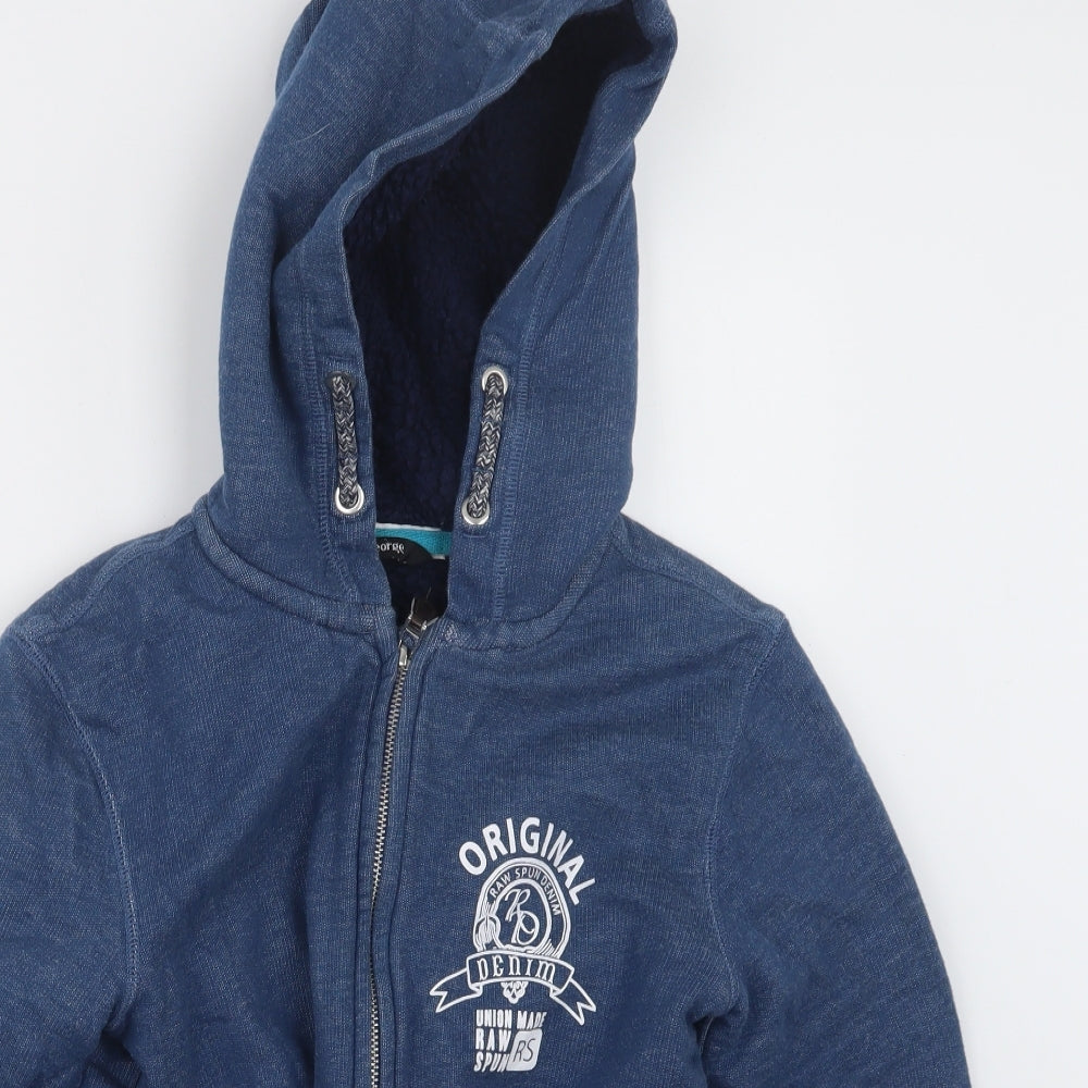 George Boys Blue   Full Zip Hoodie Size 11-12 Years