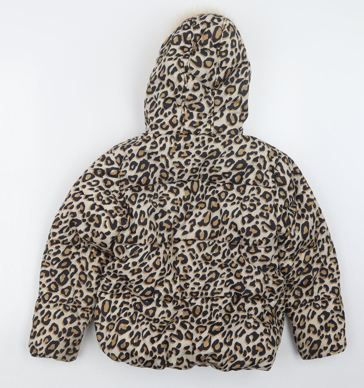 George Girls Brown Animal Print  Jacket Coat Size 9-10 Years