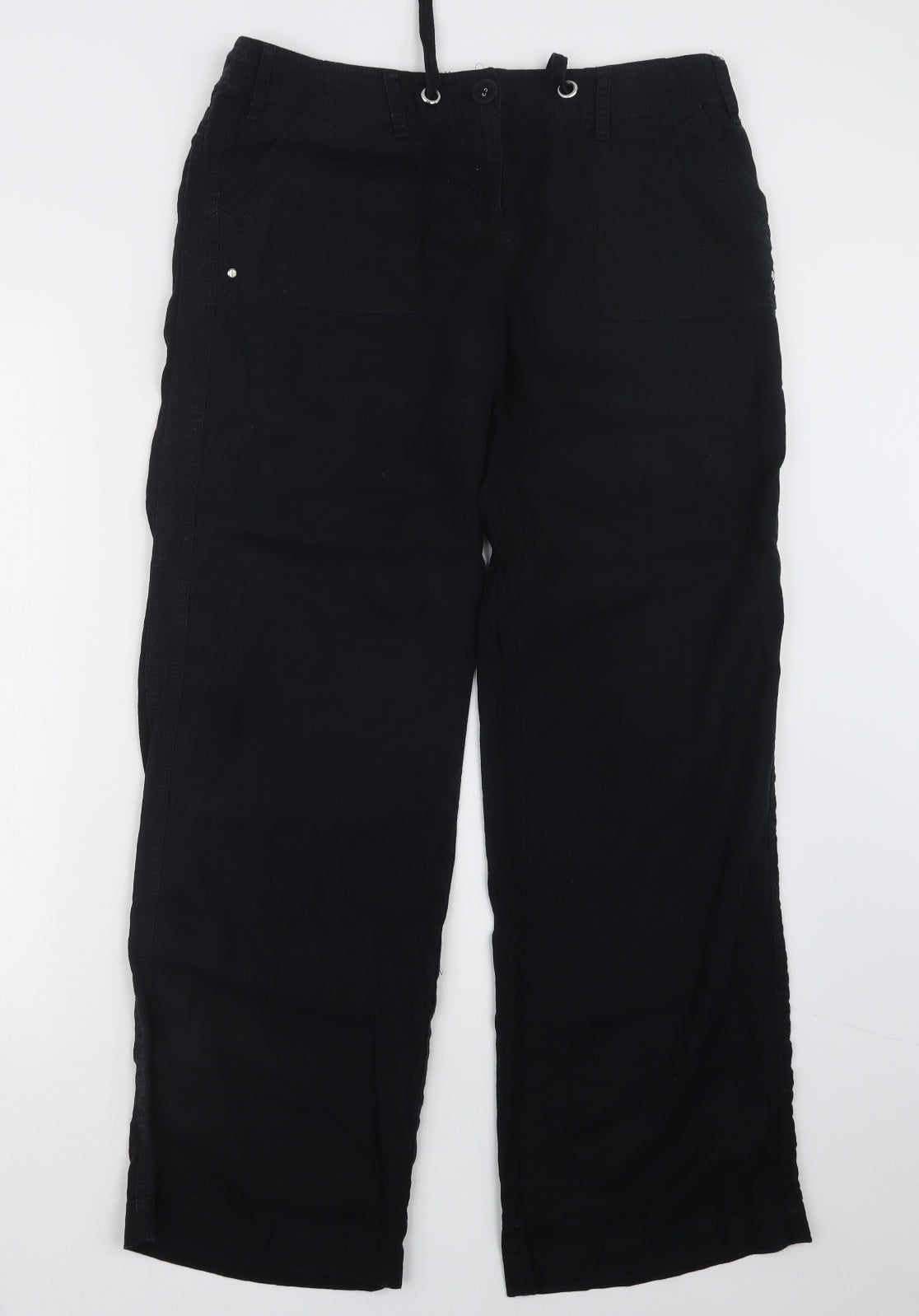 Papaya Womens Black   Trousers  Size 12 L29.5 in