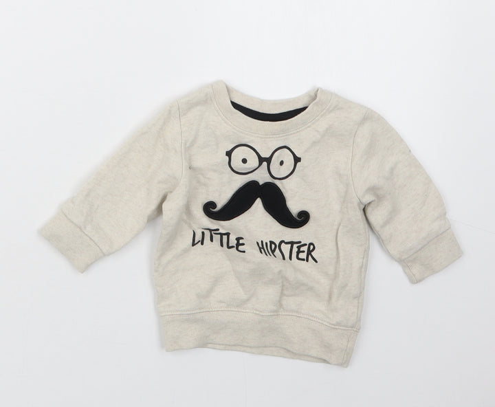NEXT Boys Beige   Pullover Jumper Size 3-6 Months