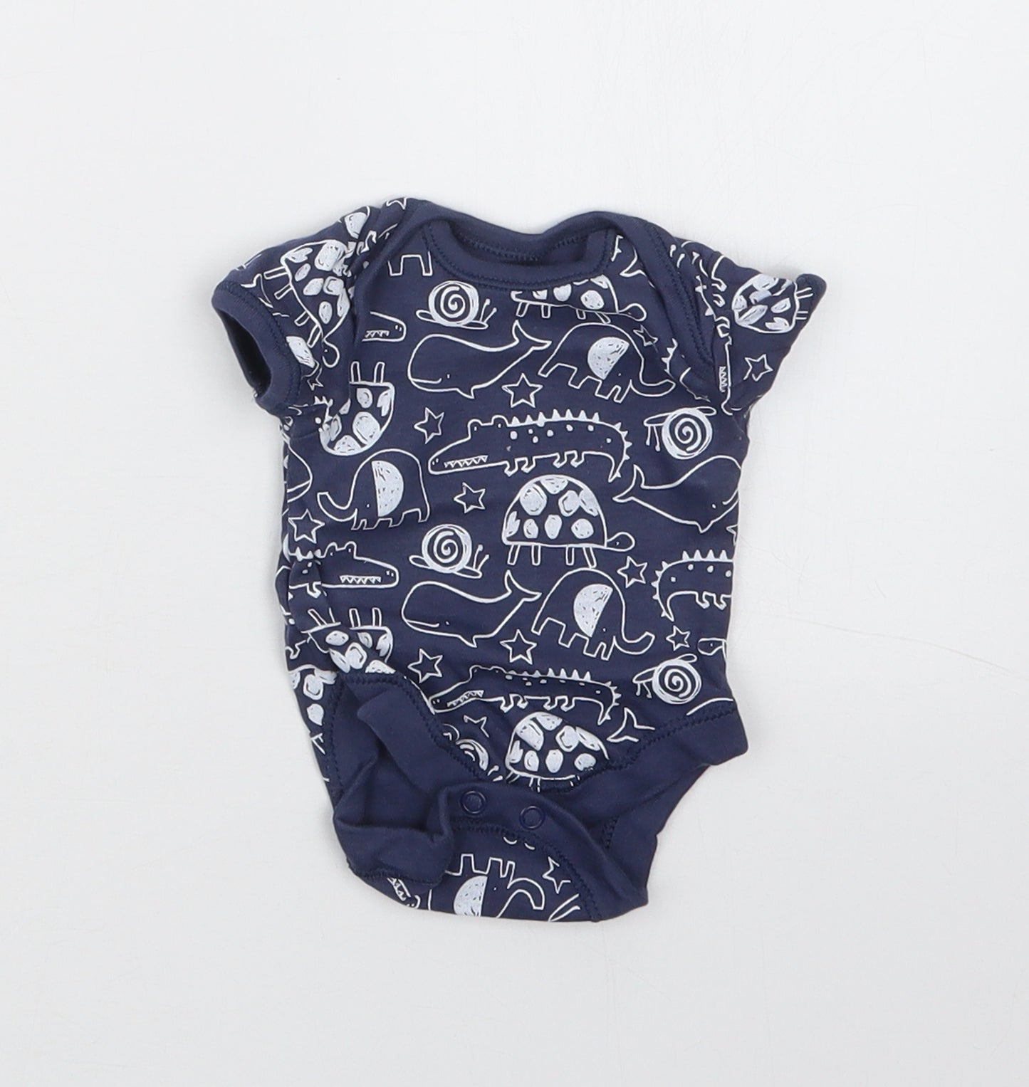 George Boys Blue Geometric  Babygrow One-Piece Size Newborn