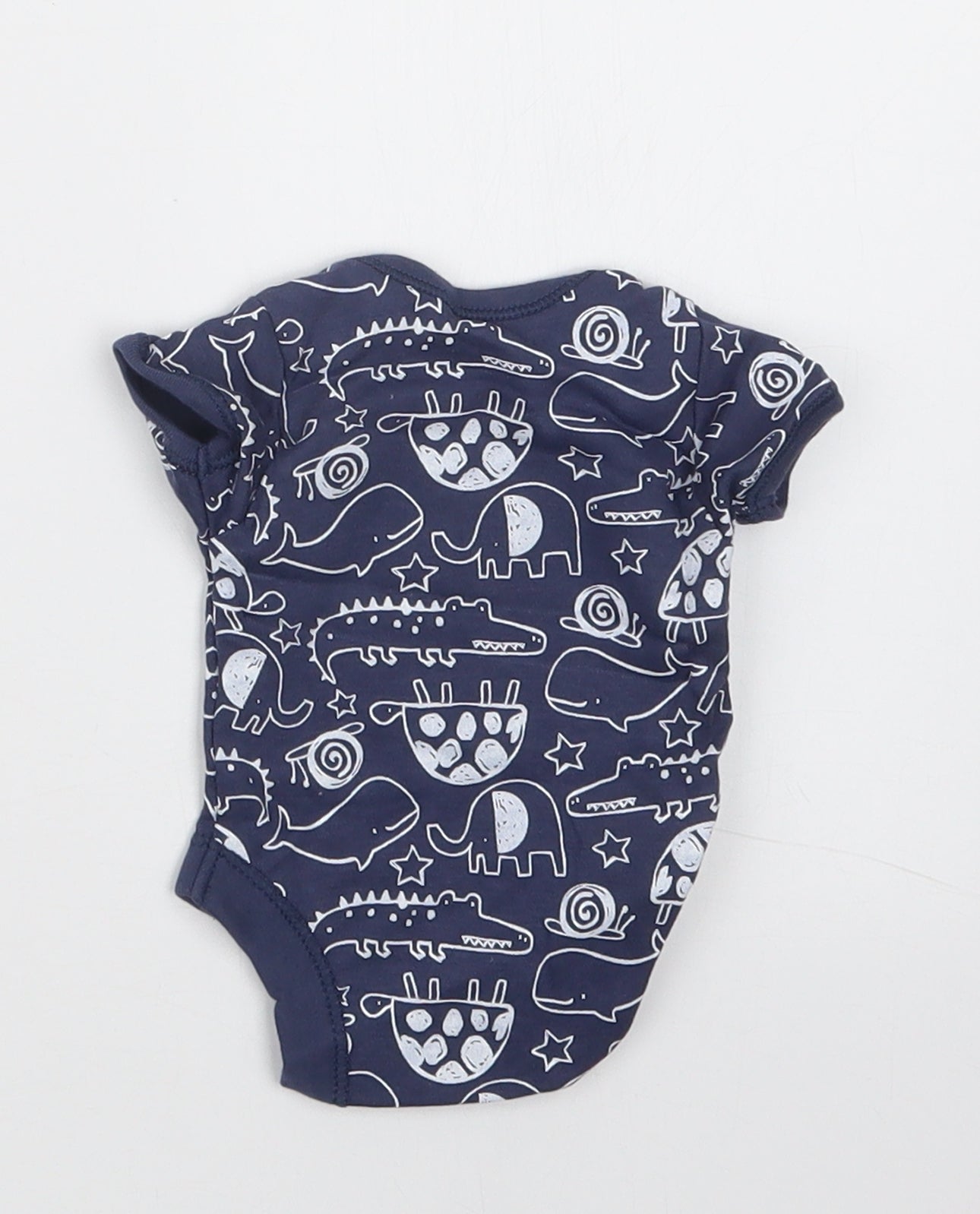 George Boys Blue Geometric  Babygrow One-Piece Size Newborn