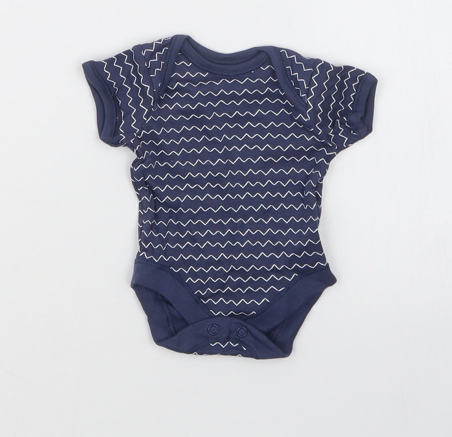 George Boys Blue Geometric  Babygrow One-Piece Size Newborn
