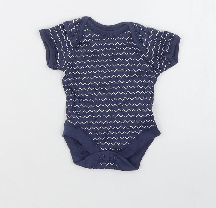 George Boys Blue Geometric  Babygrow One-Piece Size Newborn