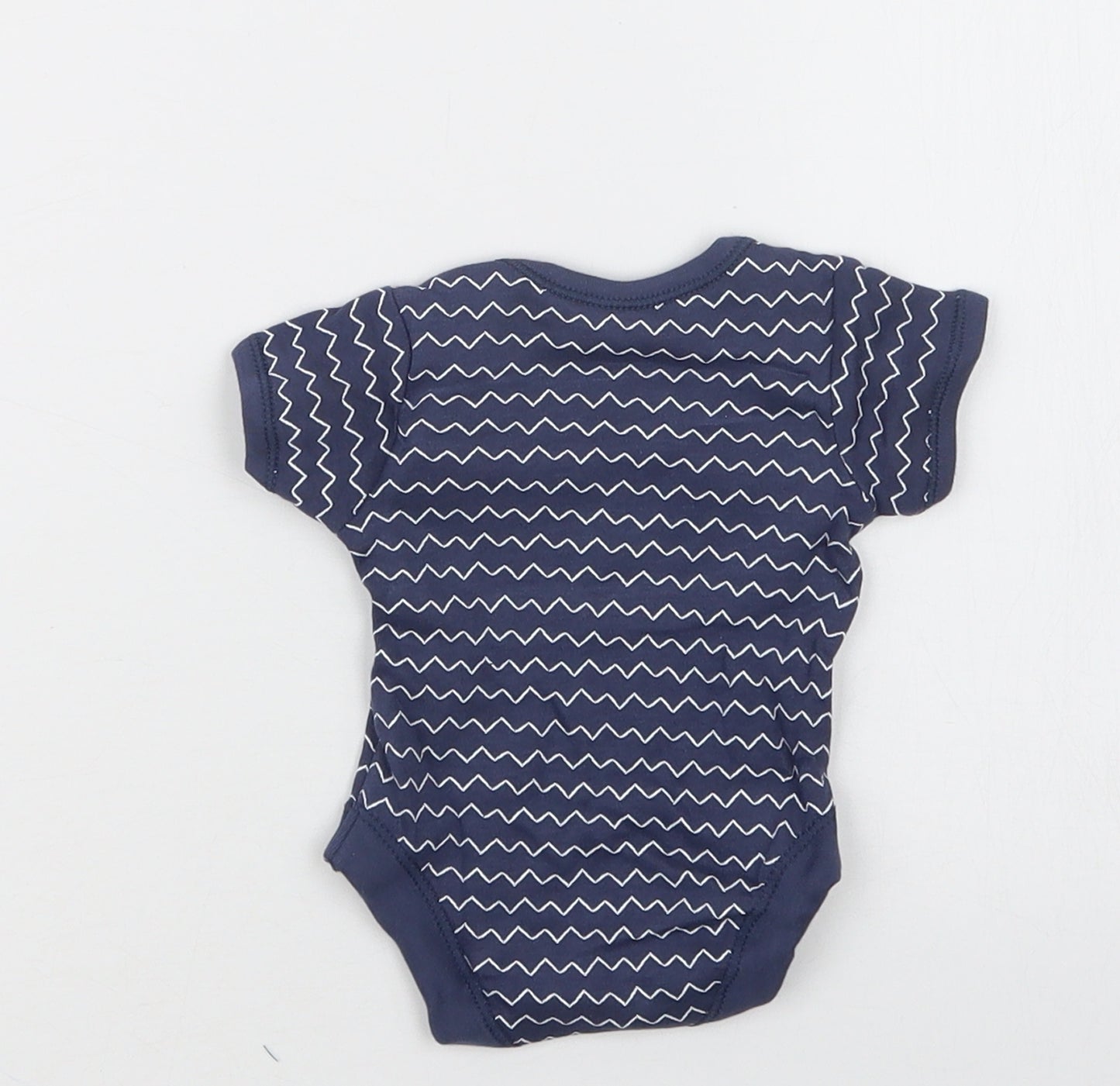 George Boys Blue Geometric  Babygrow One-Piece Size Newborn