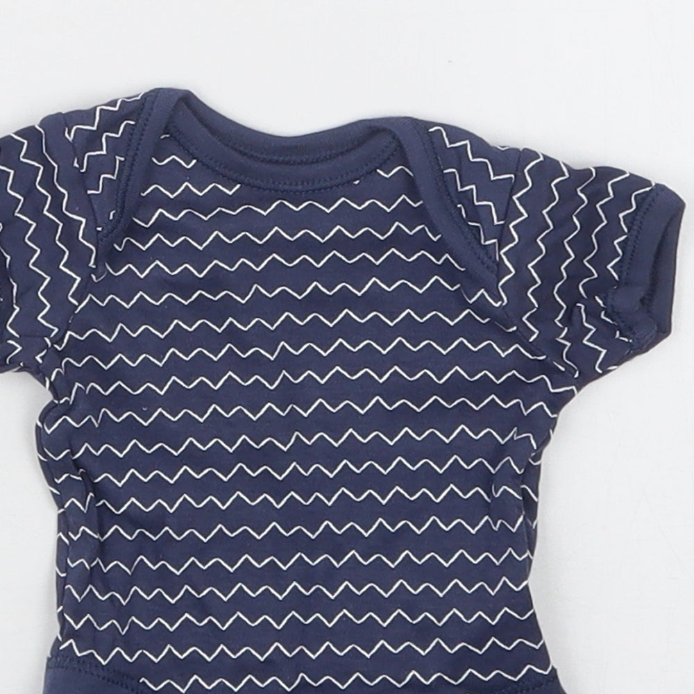 George Boys Blue Geometric  Babygrow One-Piece Size Newborn