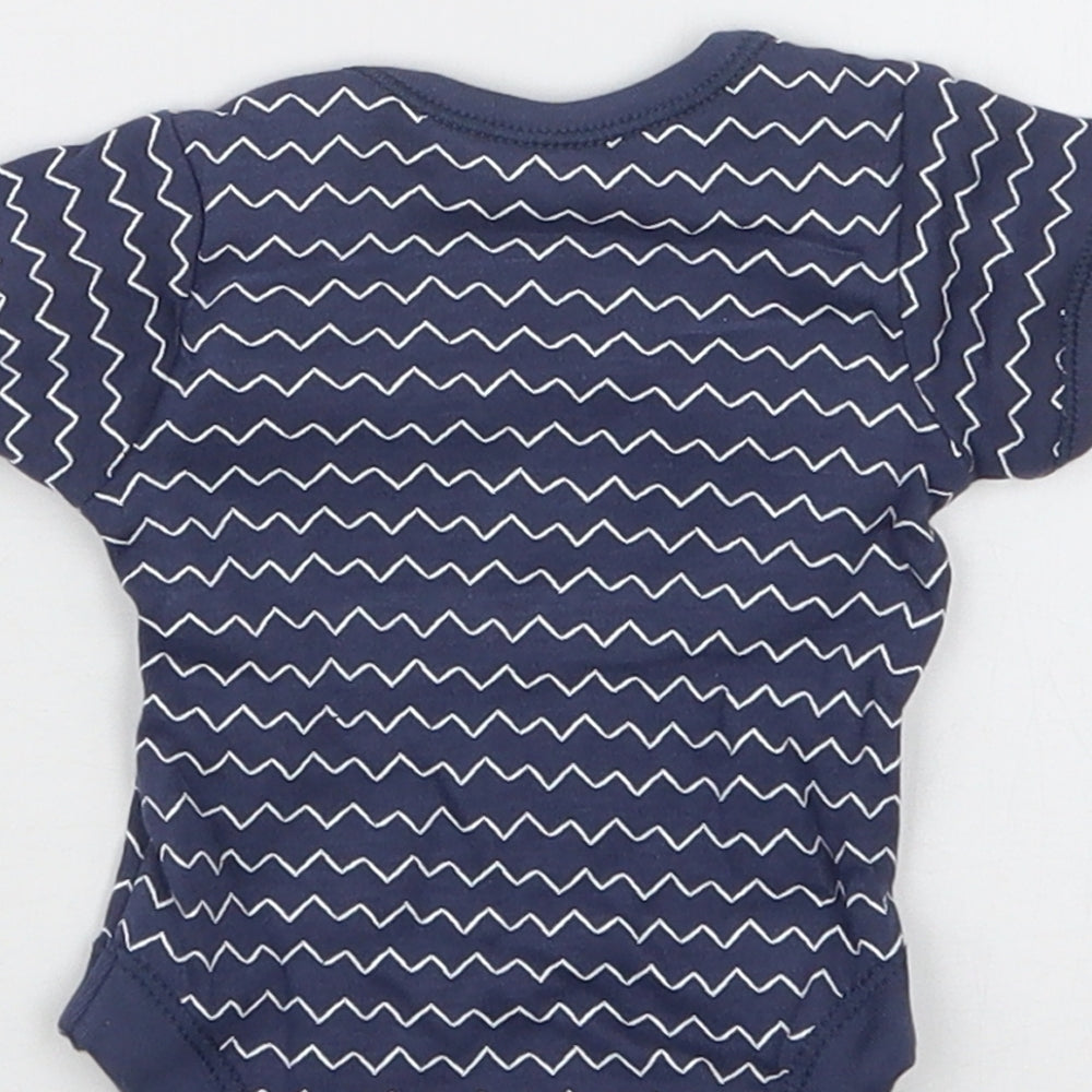 George Boys Blue Geometric  Babygrow One-Piece Size Newborn