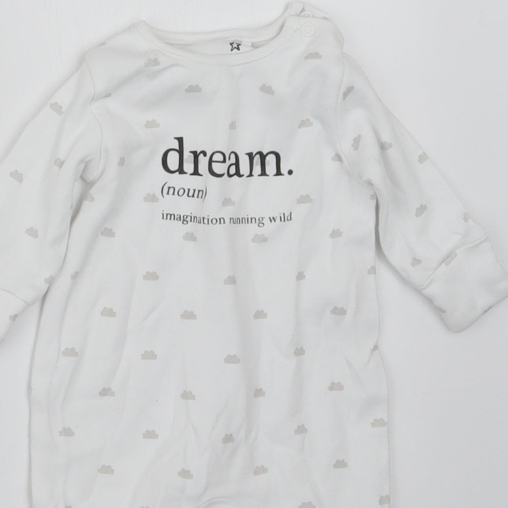 NEXT Baby White Geometric  Coverall Outfit/Set Size Newborn