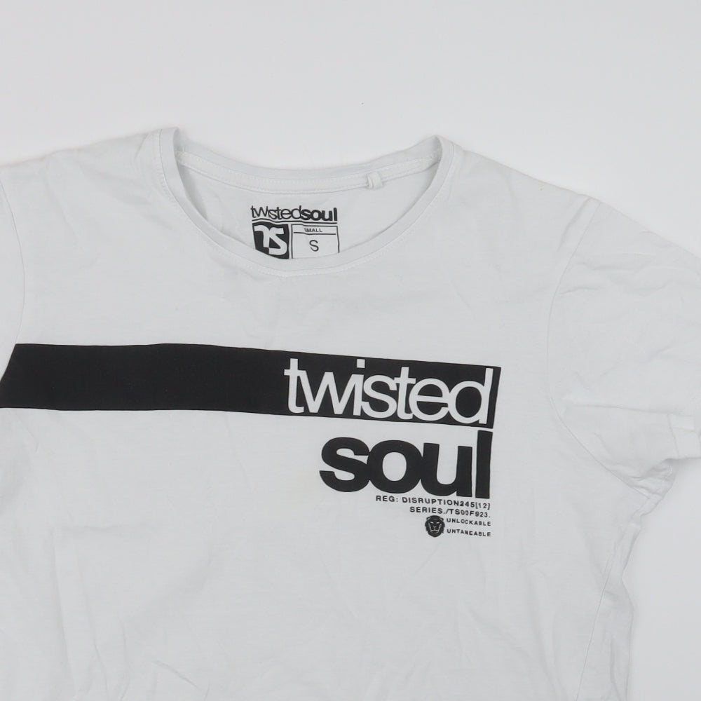 Twisted Soul Mens White    T-Shirt Size S
