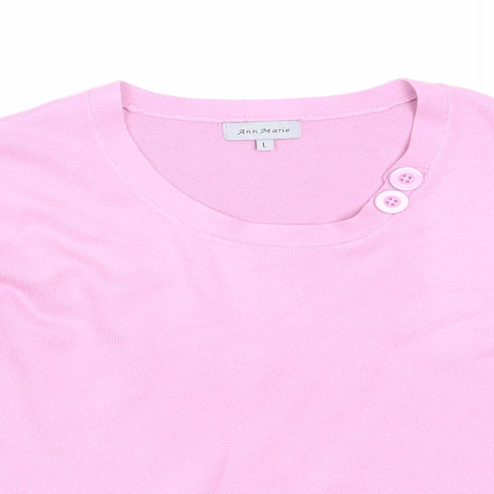 Ann Marie Womens Pink   Pullover Jumper Size L