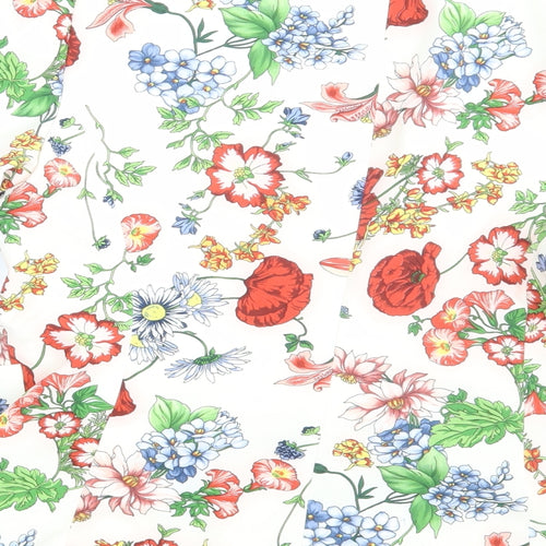 Zara Womens Ivory Floral  Jacket Blazer Size L