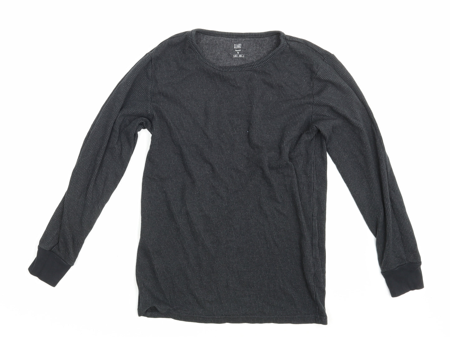 F&F Mens Black Striped  Pullover Sweatshirt Size L