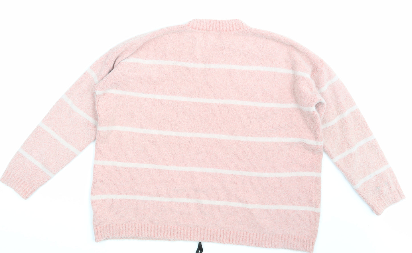 Papaya Womens Pink Striped  Pullover Jumper Size M