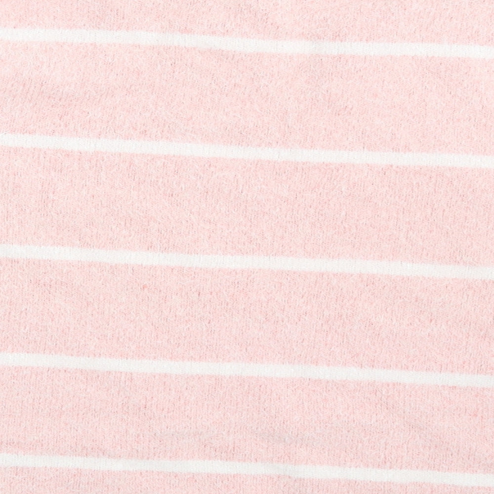 Papaya Womens Pink Striped  Pullover Jumper Size M