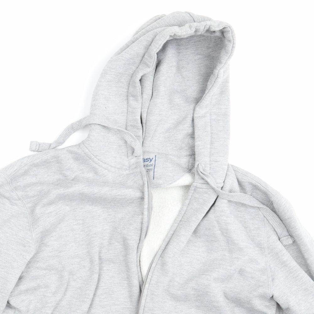 Easy Mens Grey   Full Zip Hoodie Size 2XL