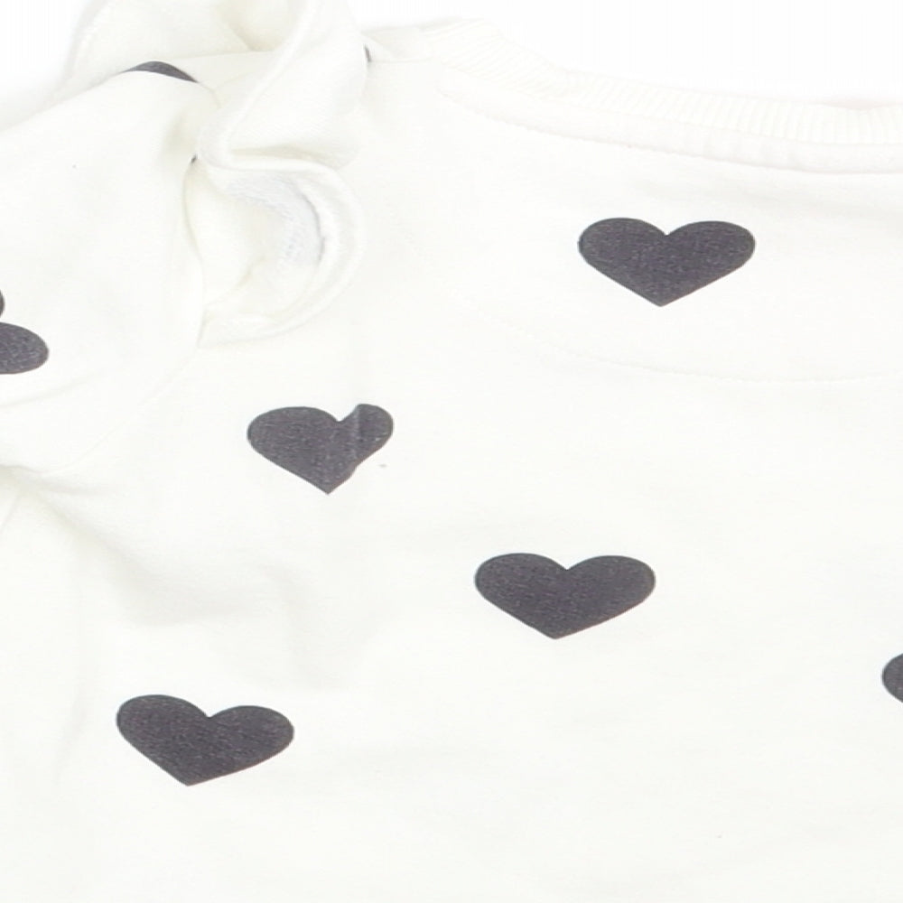 F&F Girls White   Pullover Jumper Size 12-18 Months