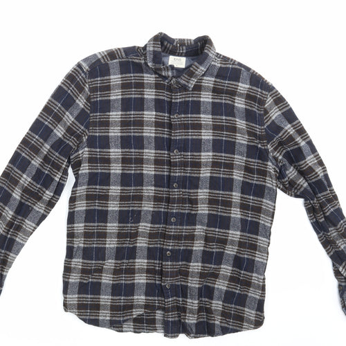 Matalan Mens Beige Check   Button-Up Size M