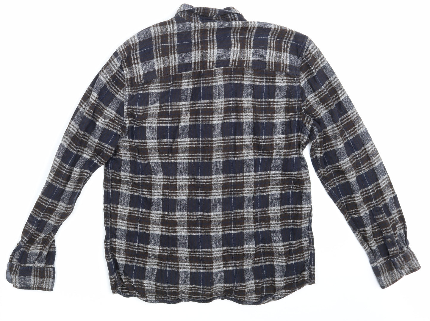 Matalan Mens Beige Check   Button-Up Size M