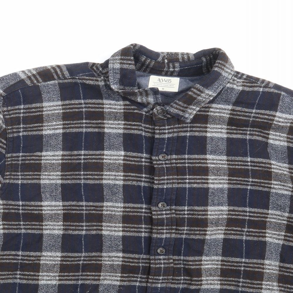 Matalan Mens Beige Check   Button-Up Size M