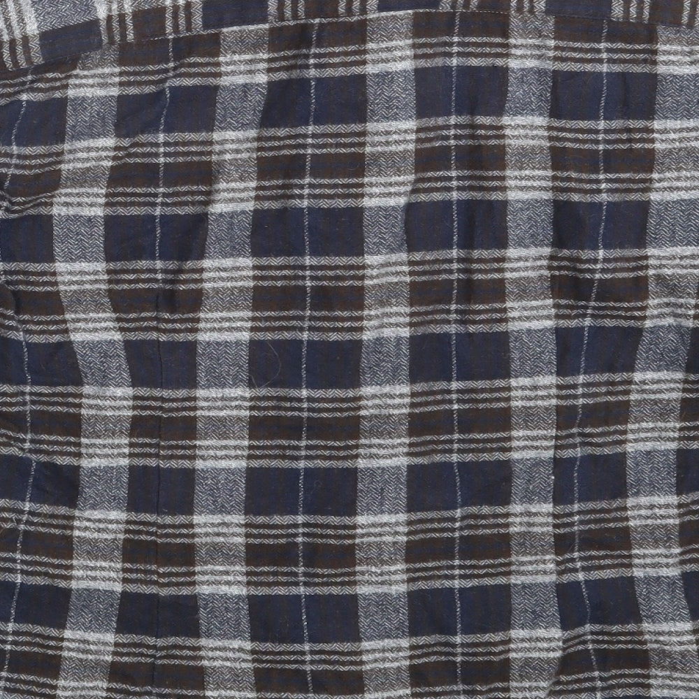 Matalan Mens Beige Check   Button-Up Size M