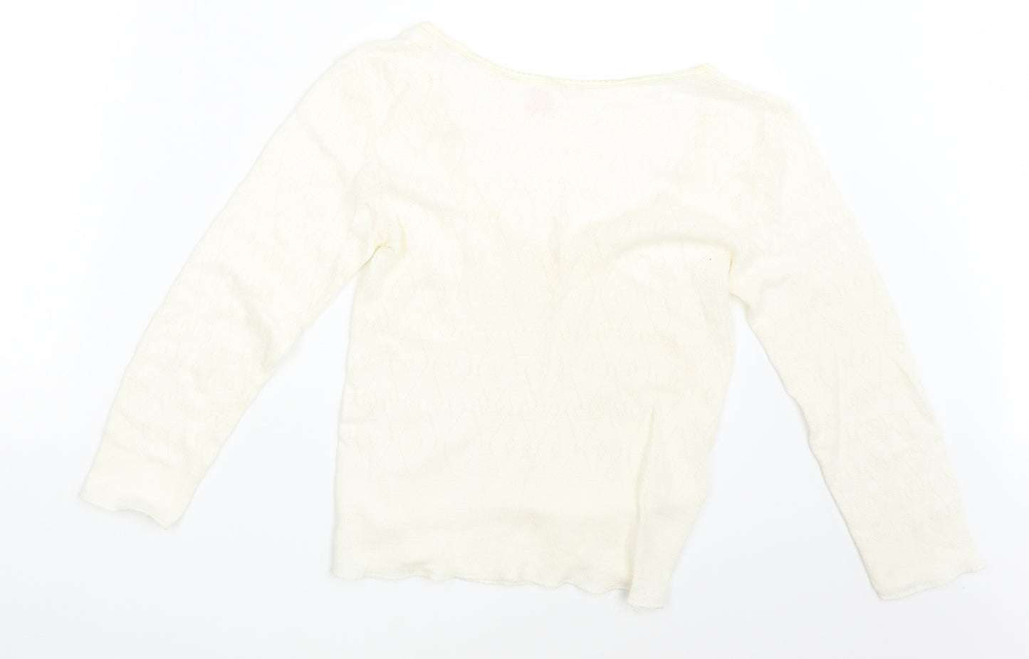 Palm Womens Ivory Argyle/Diamond  Pullover Jumper Size L