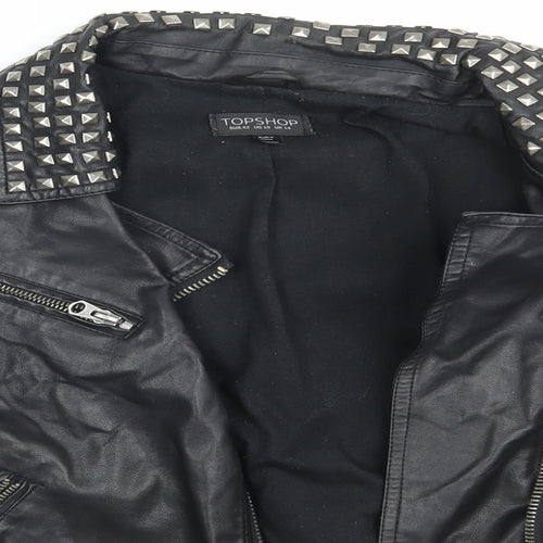 Topshop Womens Black   Biker Jacket Size 14