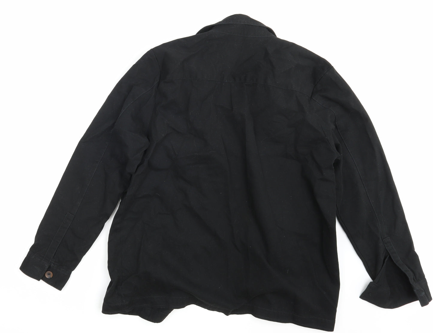 Threadbare Mens Black  Denim  Button-Up Size L