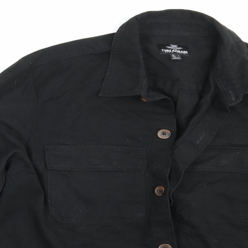 Threadbare Mens Black  Denim  Button-Up Size L