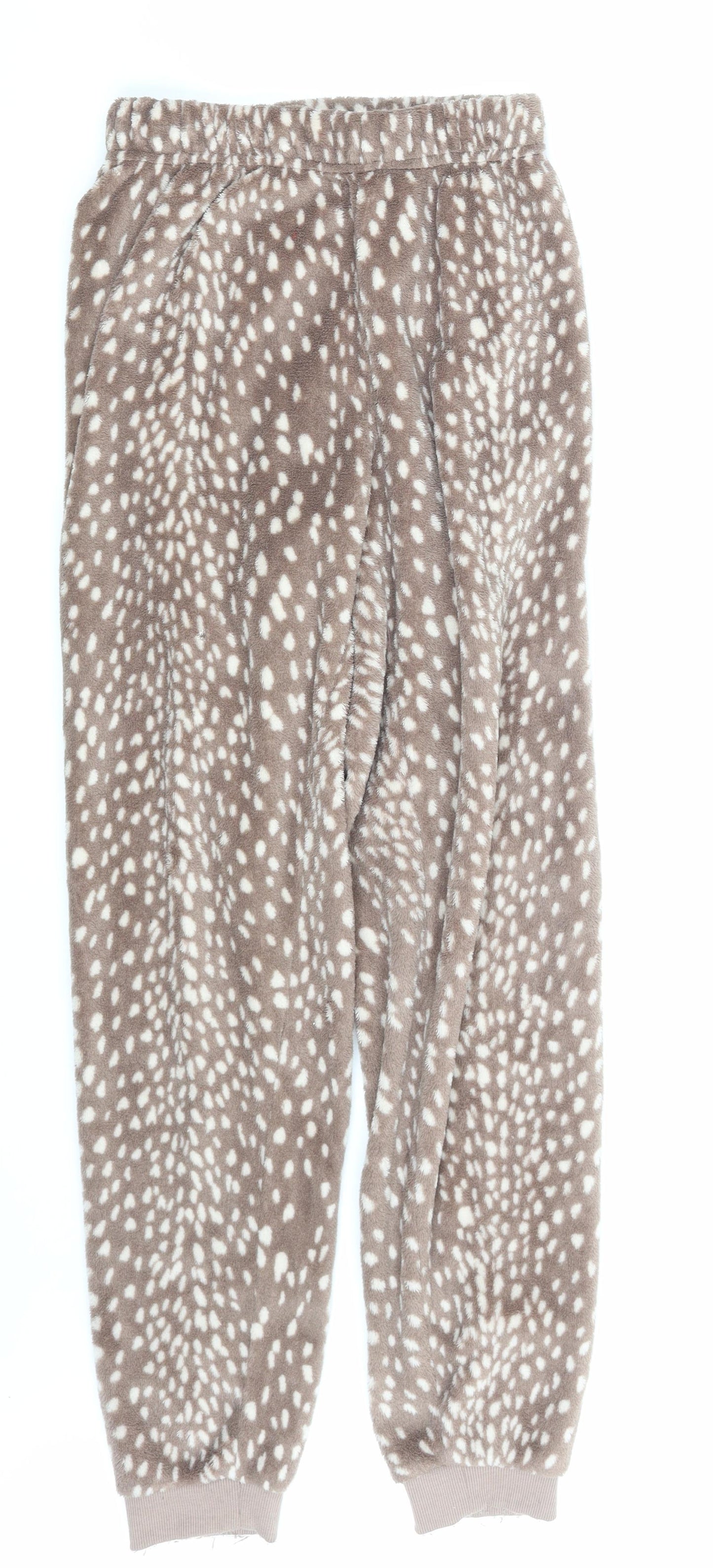 Primark Womens Brown Polka Dot  Jogger Trousers Size 6 L29 in