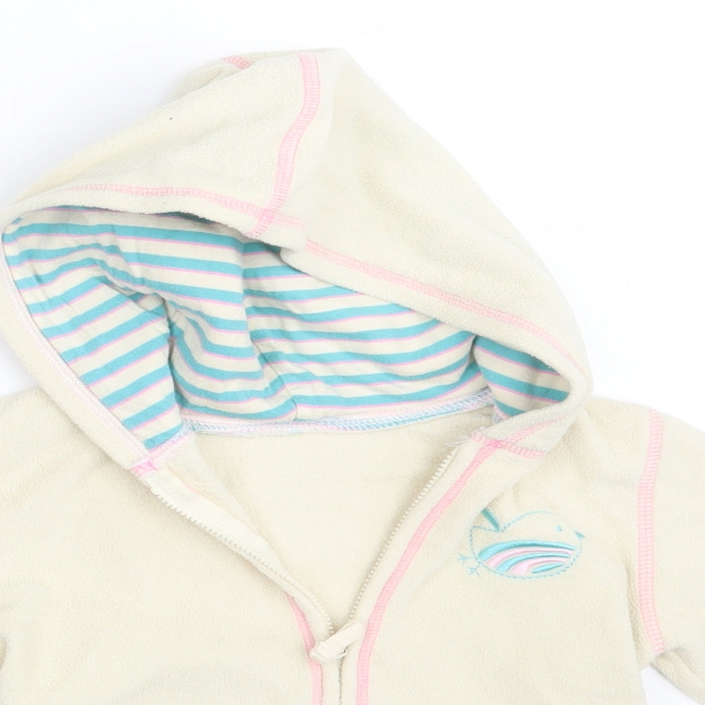 M&S Girls Ivory   Full Zip Hoodie Size 4-5 Years