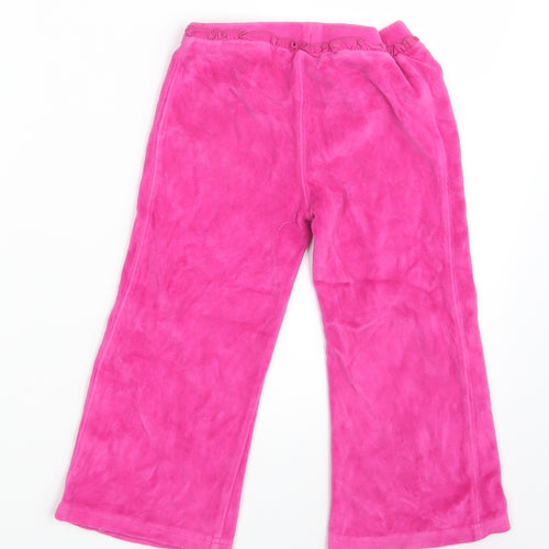 George Girls Pink  Velvet Bloomer Trousers Size 3-4 Years - Inside Leg 14 Inches