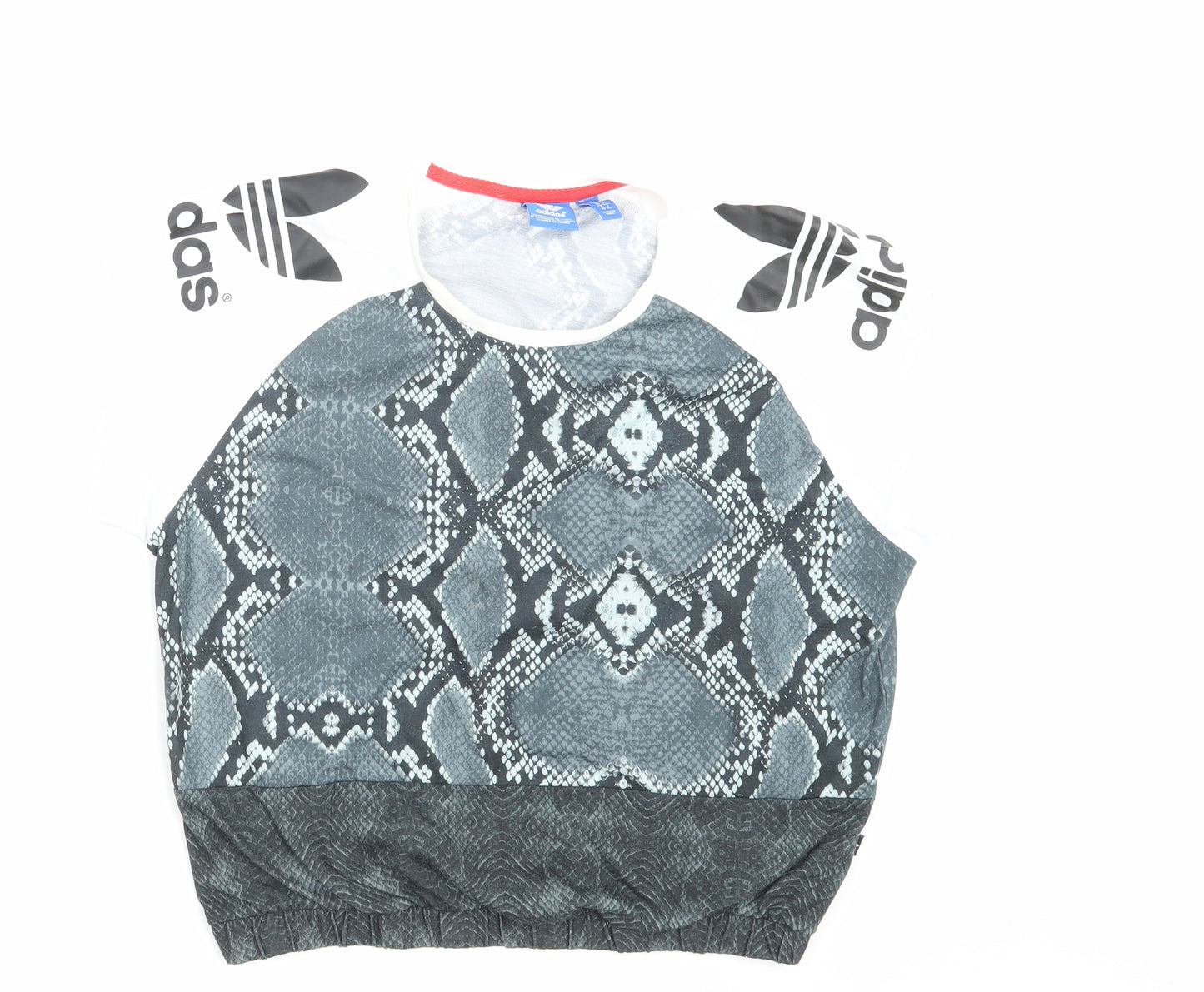 adidas Girls Grey Animal Print  Basic T-Shirt Size 10 Years