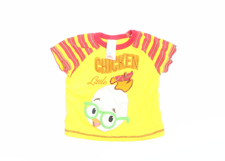 Disney Boys Yellow Basic T-Shirt Size 6-9 Months - Little chicken