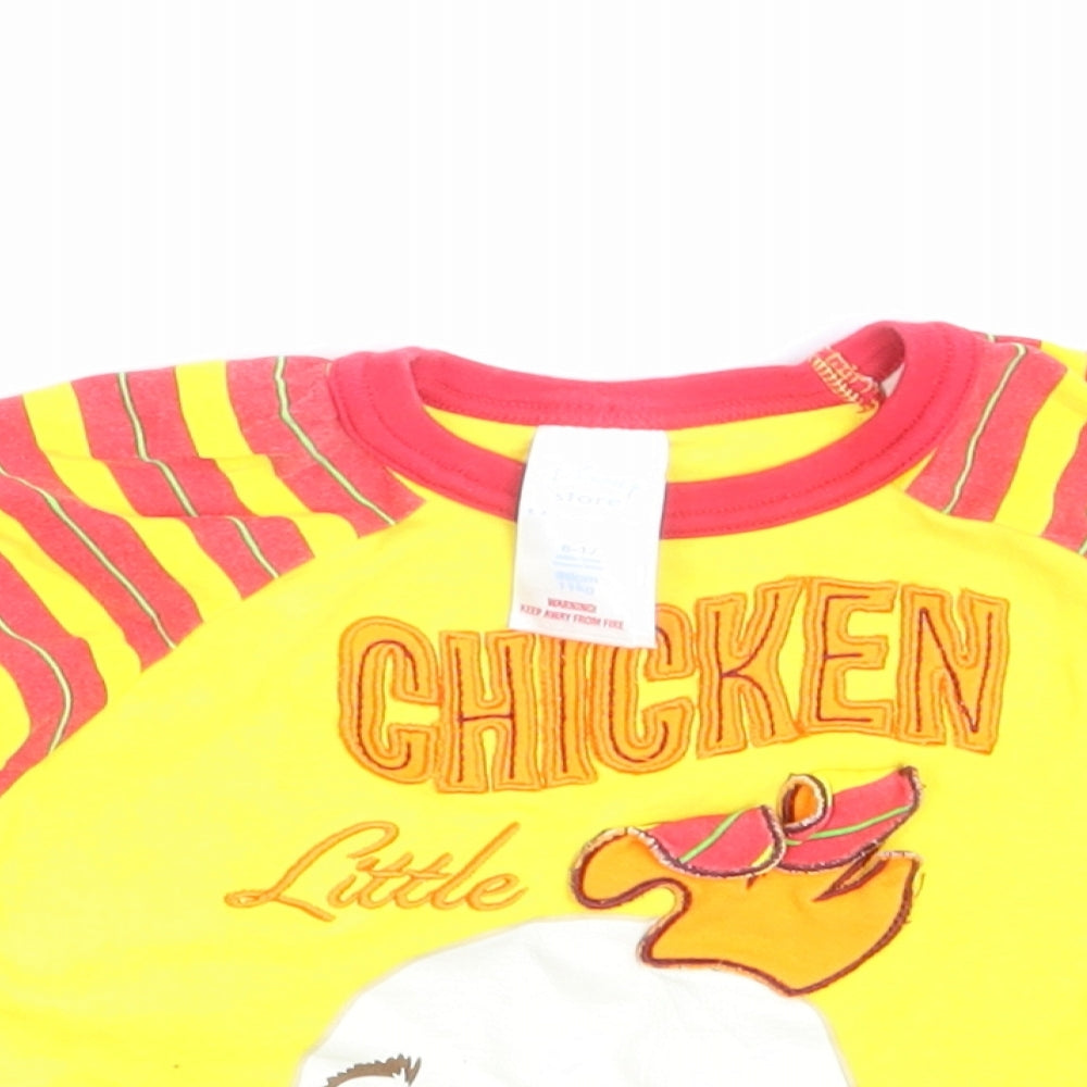Disney Boys Yellow   Basic T-Shirt Size 6-9 Months  - Little chicken