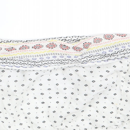 Boohoo Womens White Fair Isle  Basic Blouse Size 8