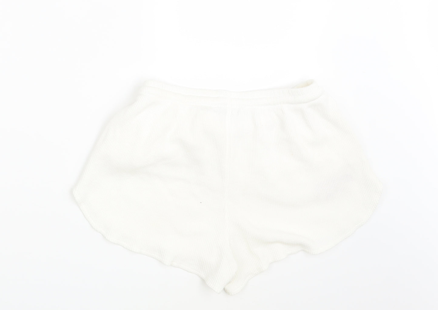 Bershka Womens White   Hot Pants Shorts Size L - Malibu California