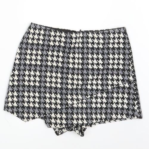 Topshop Womens Black Herringbone  Mini Skirt Size 10