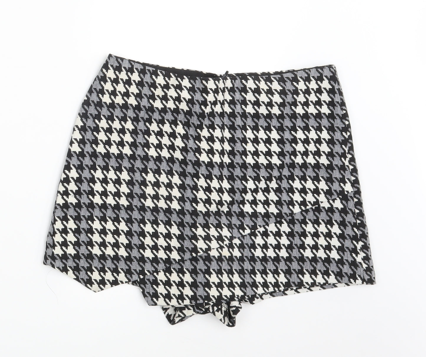 Topshop Womens Black Herringbone  Mini Skirt Size 10