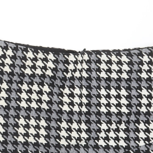 Topshop Womens Black Herringbone  Mini Skirt Size 10