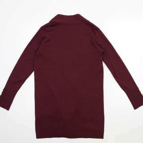 Primark Womens Red  Knit Cardigan Jumper Size 6