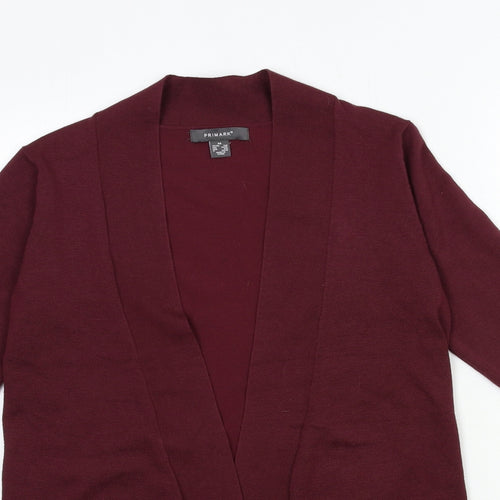 Primark Womens Red  Knit Cardigan Jumper Size 6