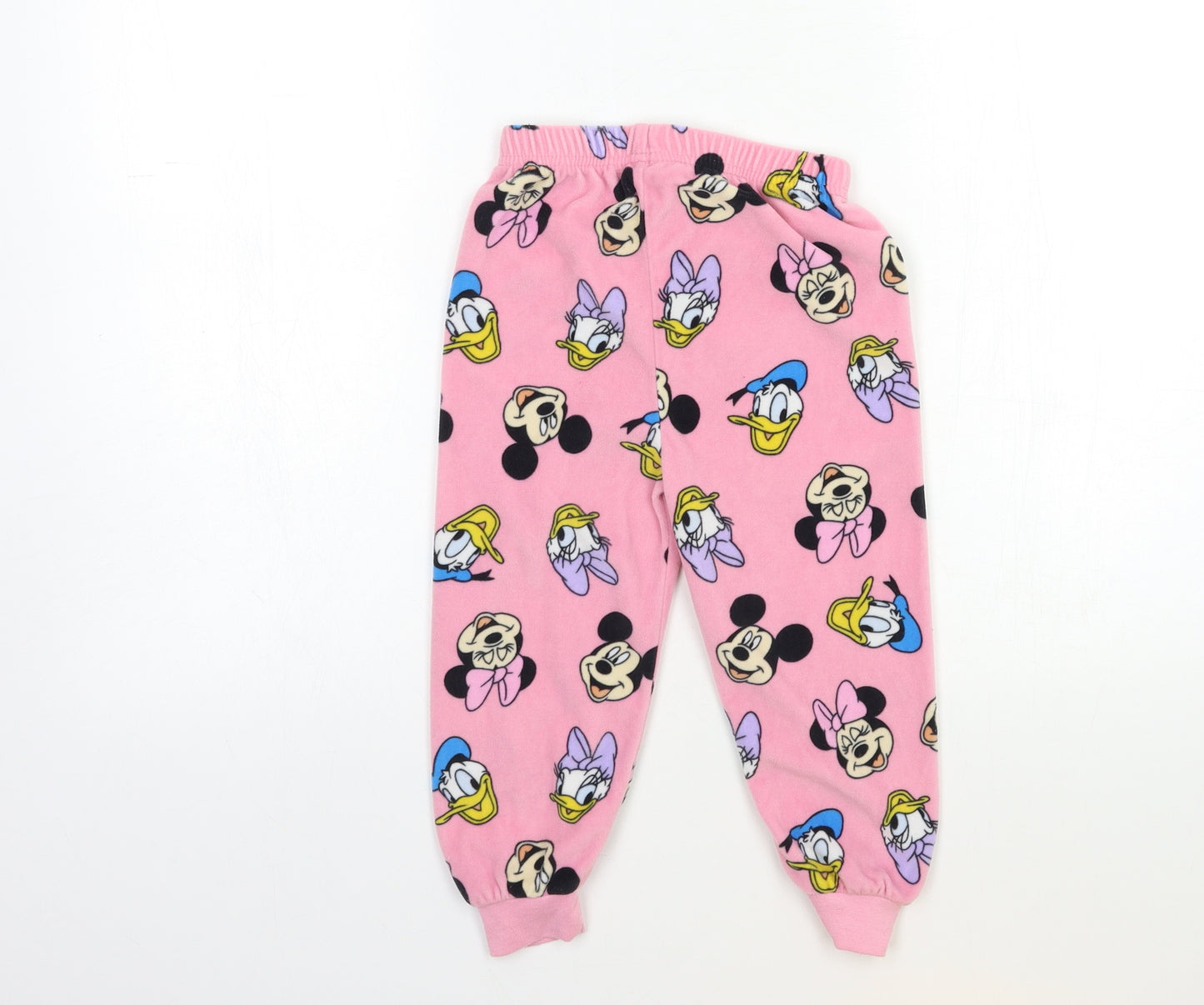 Primark Girls Pink  Fleece Top Pyjama Pants Size 2-3 Years  - Mickey and Friends