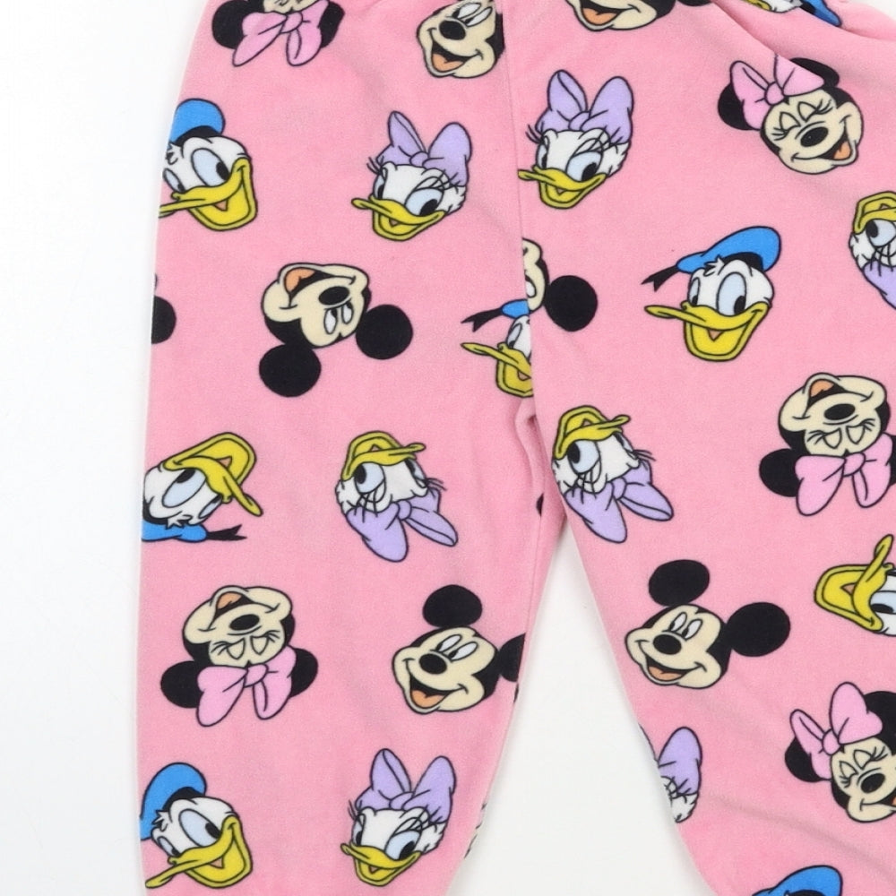 Primark Girls Pink  Fleece Top Pyjama Pants Size 2-3 Years  - Mickey and Friends