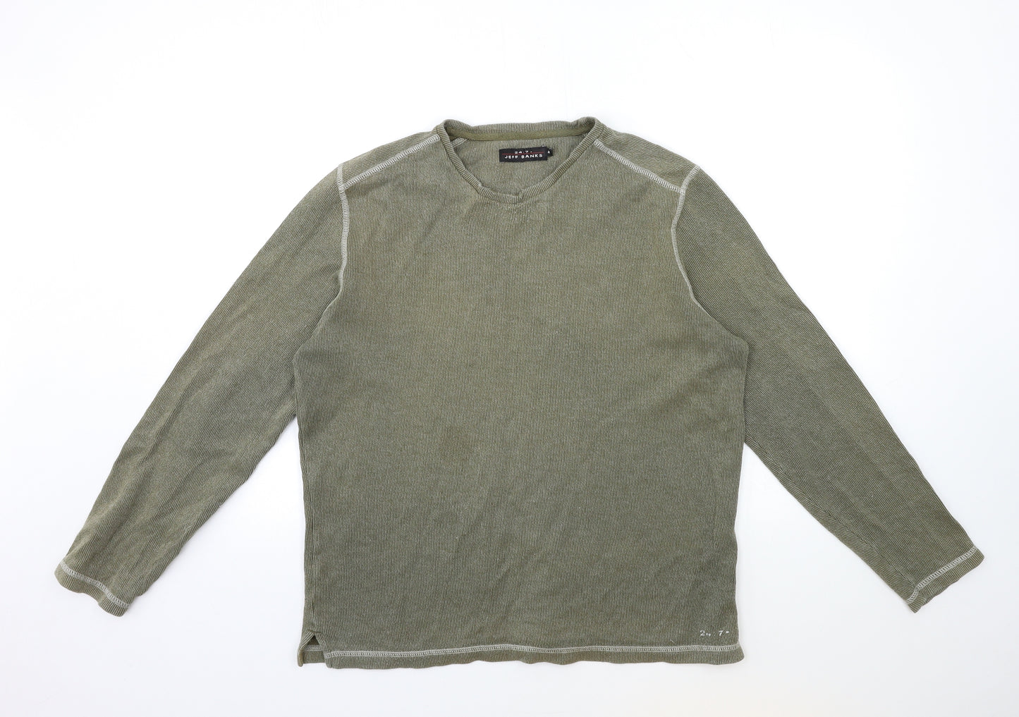 Jeff Banks Mens Green    T-Shirt Size M