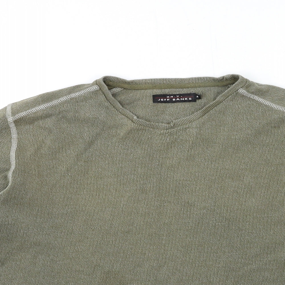 Jeff Banks Mens Green    T-Shirt Size M