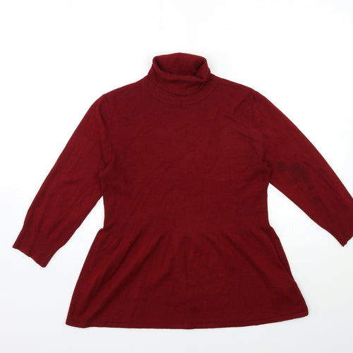 Marks and Spencer Womens Red  Knit Pullover Jumper Size 14