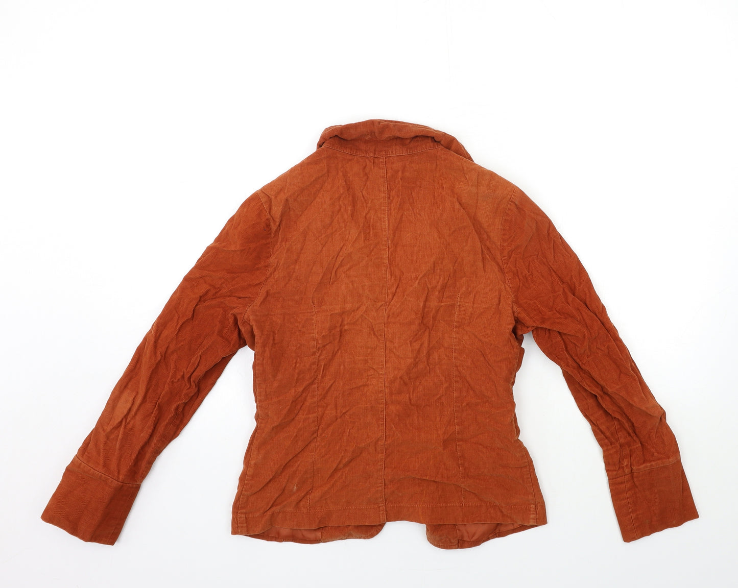 oro columbian fashion Womens Orange  Corduroy Jacket Blazer Size 8