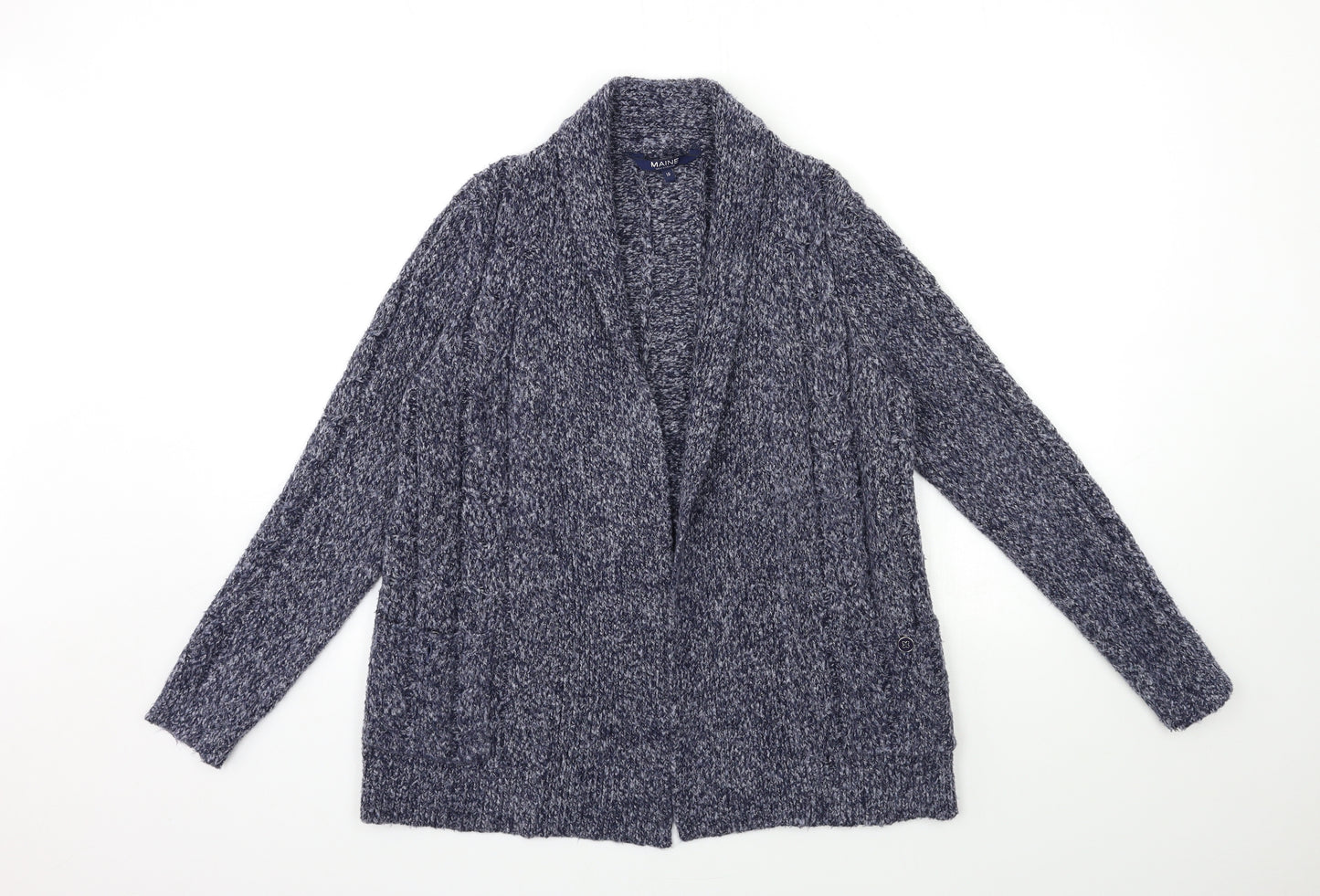Maine Womens Blue  Knit Cardigan Jumper Size 10